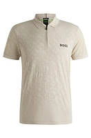 Active quick-dry polo shirt with gradient monogram jacquard