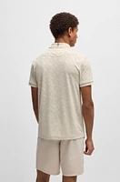 Active quick-dry polo shirt with gradient monogram jacquard