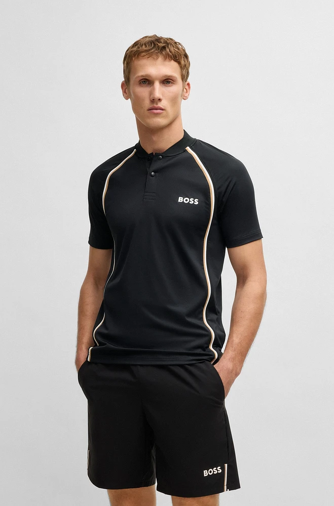 Active slim-fit polo shirt super-stretch mesh