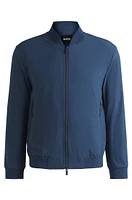 Slim-fit blouson jacket with knitted trims