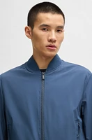 Slim-fit blouson jacket with knitted trims