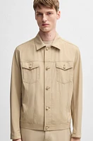 Relaxed-fit overshirt washable stretch fabric