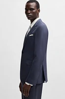 Slim-fit suit patterned wool and silk