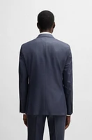 Slim-fit suit patterned wool and silk