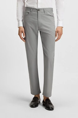Slim-fit trousers cotton, silk and stretch