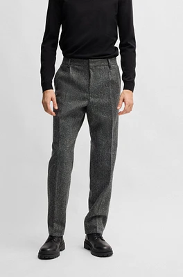 BOSS - SELECTED BY BECKHAM patterned wool-blend trousers Grey