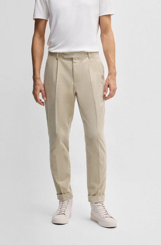 BOSS - SELECTED BY BECKHAM cotton-corduroy trousers White