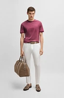 Cotton-silk T-shirt with stripe structure