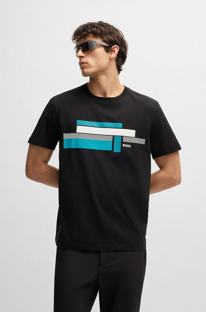 Relaxed-fit T-shirt stretch fabric with logo artwork