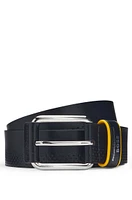 Porsche x BOSS perforated-leather belt with branded keeper