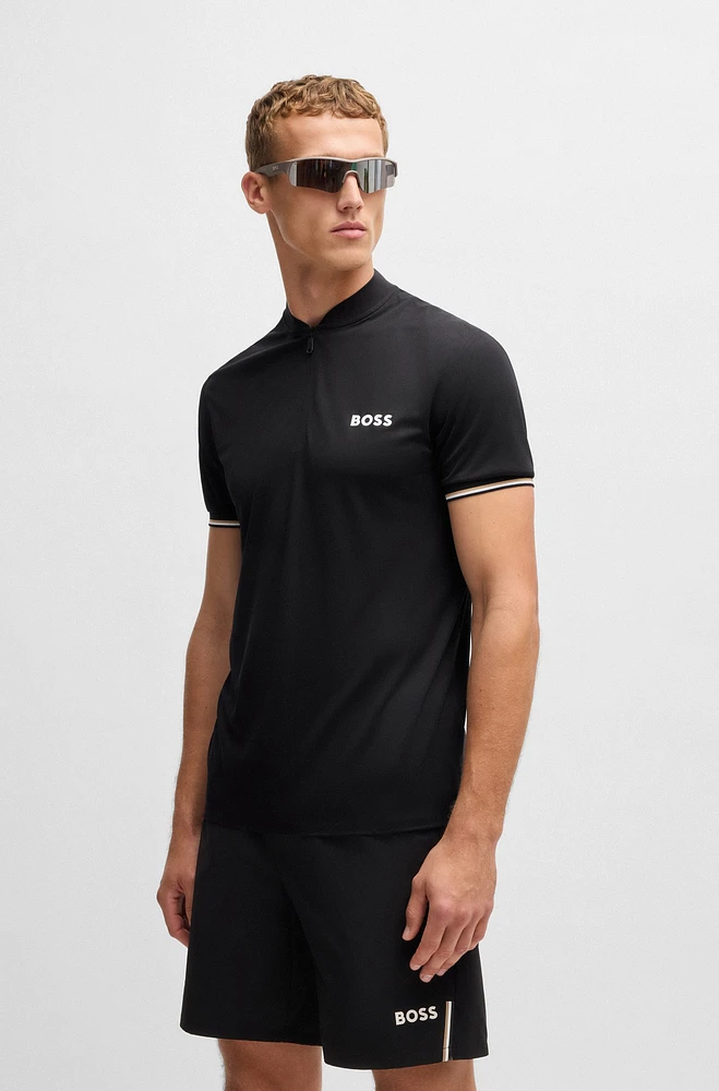 Active slim-fit polo shirt with UV protection