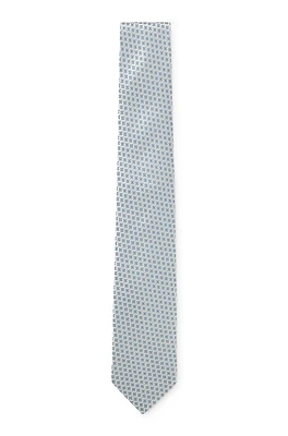 Jacquard-pattern tie in Italian-made silk
