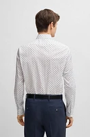 Regular-fit shirt printed stretch-cotton poplin