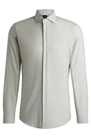 Slim-fit shirt a structured cotton blend