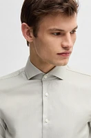 Slim-fit shirt a structured cotton blend