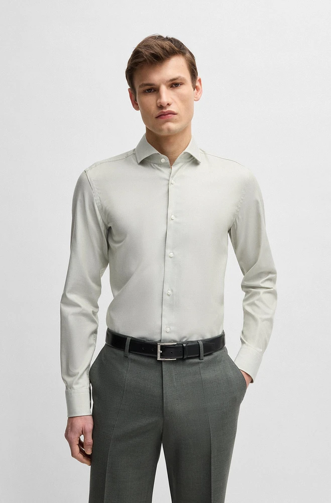 Slim-fit shirt a structured cotton blend