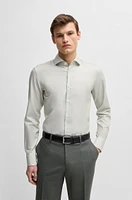 Slim-fit shirt a structured cotton blend