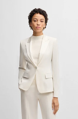 Slim-fit tuxedo jacket with single button