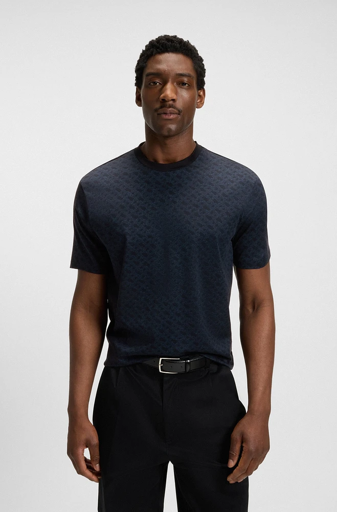 Cotton T-shirt with all-over printed monograms