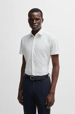 Slim-fit shirt printed performance-stretch jersey