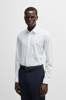 Slim-fit shirt printed performance-stretch jersey