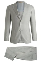 Slim-fit suit micro-patterned wool and silk