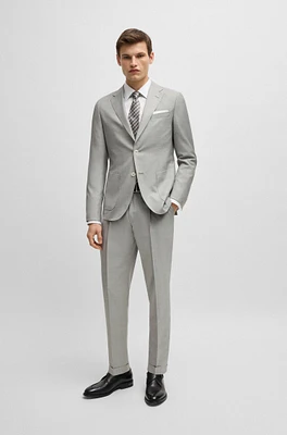 Slim-fit suit micro-patterned wool and silk