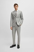 Slim-fit suit micro-patterned wool and silk