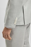 Slim-fit suit micro-patterned wool and silk