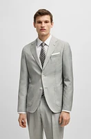 Slim-fit suit micro-patterned wool and silk