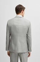 Slim-fit suit micro-patterned wool and silk
