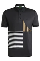 Paddy Active stretch-jersey polo shirt with digital print