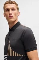 Paddy Active stretch-jersey polo shirt with digital print