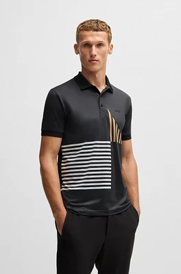 Paddy Active stretch-jersey polo shirt with digital print