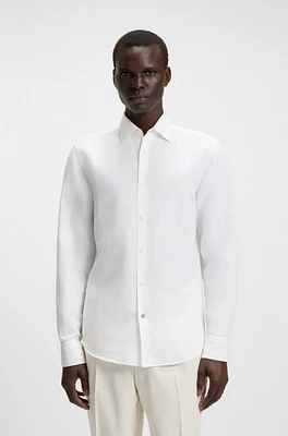 Regular-fit shirt linen-cotton chambray