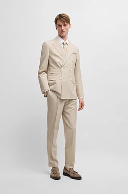 Slim-fit suit patterned wool and silk