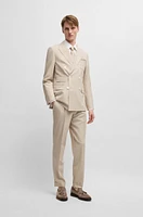 Slim-fit suit patterned wool and silk