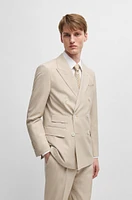 Slim-fit suit patterned wool and silk