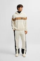 BOSS Ski virgin-wool hoodie with camel stripes