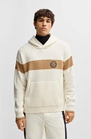 BOSS Ski virgin-wool hoodie with camel stripes