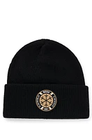 BOSS - BOSS Ski virgin-wool beanie hat with logo badge