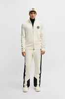 BOSS - Ski virgin-wool cardigan with two-way zip White