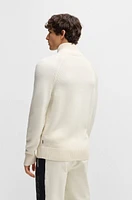 BOSS - Ski virgin-wool cardigan with two-way zip White