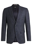 Slim-fit suit jacket patterned stretch fabric