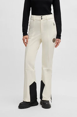 BOSS - Ski fleece-bonded trousers with snow guard White