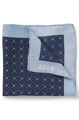 Printed pocket square with logo border