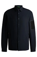 Relaxed-fit overshirt water-repellent stretch fabric