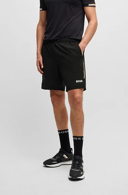 BOSS x Matteo Berrettini active tennis shorts with four-way stretch