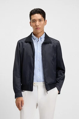Water-repellent jacket with monogram jacquard