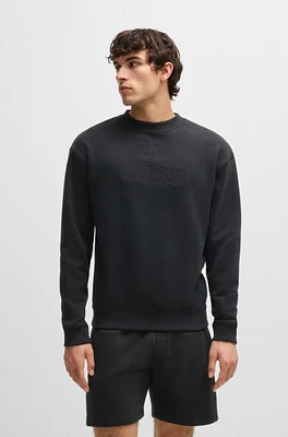 Relaxed-fit sweatshirt cotton terry with embroidered logo